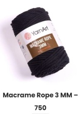 Macrame Rope (60% хлопок, 40% вискоза) - 63м / 250г (УПАКОВКА 4 МОТКА)