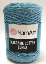 Macrame Cotton Lurex (75% хлопок, 13% полиэстер, 12% металлик полиэстер) - 205м / 250г (УПАКОВКА 4 МОТКА)