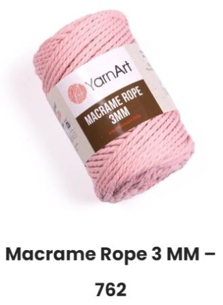 Macrame Rope (60% хлопок, 40% вискоза) - 63м / 250г (УПАКОВКА 4 МОТКА) фото 7