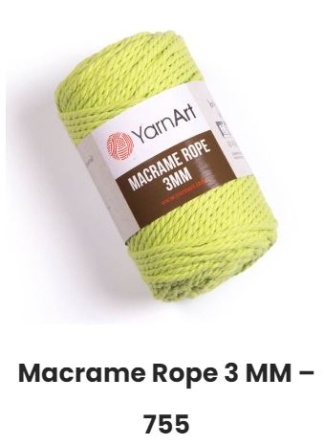 Macrame Rope (60% хлопок, 40% вискоза) - 63м / 250г (УПАКОВКА 4 МОТКА) фото 3