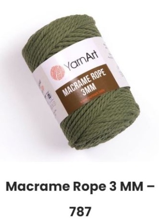 Macrame Rope (60% хлопок, 40% вискоза) - 63м / 250г (УПАКОВКА 4 МОТКА) фото 12