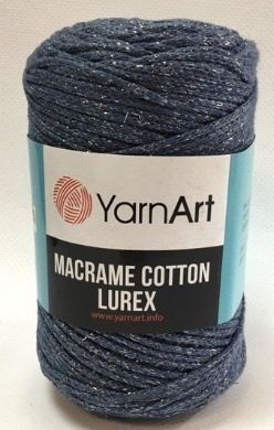 Macrame Cotton Lurex (75% хлопок, 13% полиэстер, 12% металлик полиэстер) - 205м / 250г (УПАКОВКА 4 МОТКА) фото 11