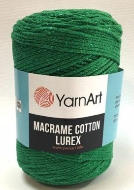 Macrame Cotton Lurex (75% хлопок, 13% полиэстер, 12% металлик полиэстер) - 205м / 250г (УПАКОВКА 4 МОТКА) фото 9