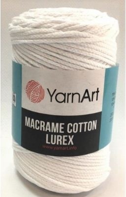 Macrame Cotton Lurex (75% хлопок, 13% полиэстер, 12% металлик полиэстер) - 205м / 250г (УПАКОВКА 4 МОТКА) фото 3