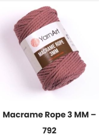 Macrame Rope (60% хлопок, 40% вискоза) - 63м / 250г (УПАКОВКА 4 МОТКА) фото 13