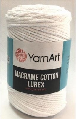 Macrame Cotton Lurex (75% хлопок, 13% полиэстер, 12% металлик полиэстер) - 205м / 250г (УПАКОВКА 4 МОТКА) фото 2