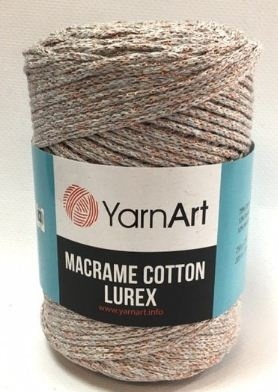 Macrame Cotton Lurex (75% хлопок, 13% полиэстер, 12% металлик полиэстер) - 205м / 250г (УПАКОВКА 4 МОТКА) фото 8