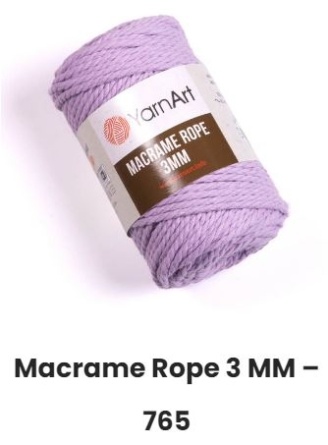 Macrame Rope (60% хлопок, 40% вискоза) - 63м / 250г (УПАКОВКА 4 МОТКА) фото 9