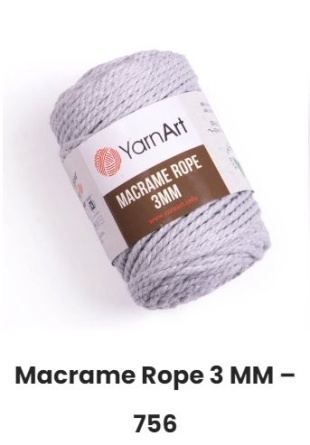 Macrame Rope (60% хлопок, 40% вискоза) - 63м / 250г (УПАКОВКА 4 МОТКА) фото 4
