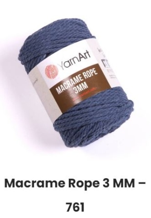 Macrame Rope (60% хлопок, 40% вискоза) - 63м / 250г (УПАКОВКА 4 МОТКА) фото 6