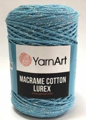 Macrame Cotton Lurex (75% хлопок, 13% полиэстер, 12% металлик полиэстер) - 205м / 250г (УПАКОВКА 4 МОТКА) фото 1