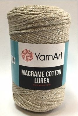 Macrame Cotton Lurex (75% хлопок, 13% полиэстер, 12% металлик полиэстер) - 205м / 250г (УПАКОВКА 4 МОТКА) фото 7