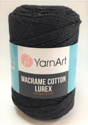 Macrame Cotton Lurex (75% хлопок, 13% полиэстер, 12% металлик полиэстер) - 205м / 250г (УПАКОВКА 4 МОТКА) фото 4
