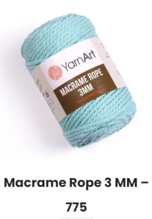 Macrame Rope (60% хлопок, 40% вискоза) - 63м / 250г (УПАКОВКА 4 МОТКА) фото 10